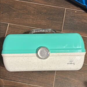Caboodles Teal and White Train Case